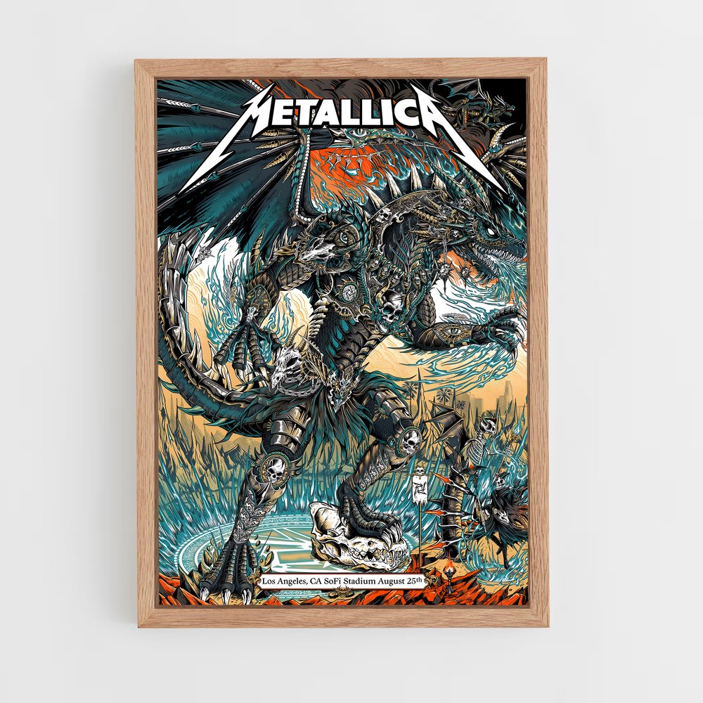 metallica-7 cadre Bois clair