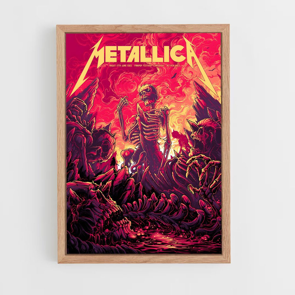 metallica-9 cadre Bois clair