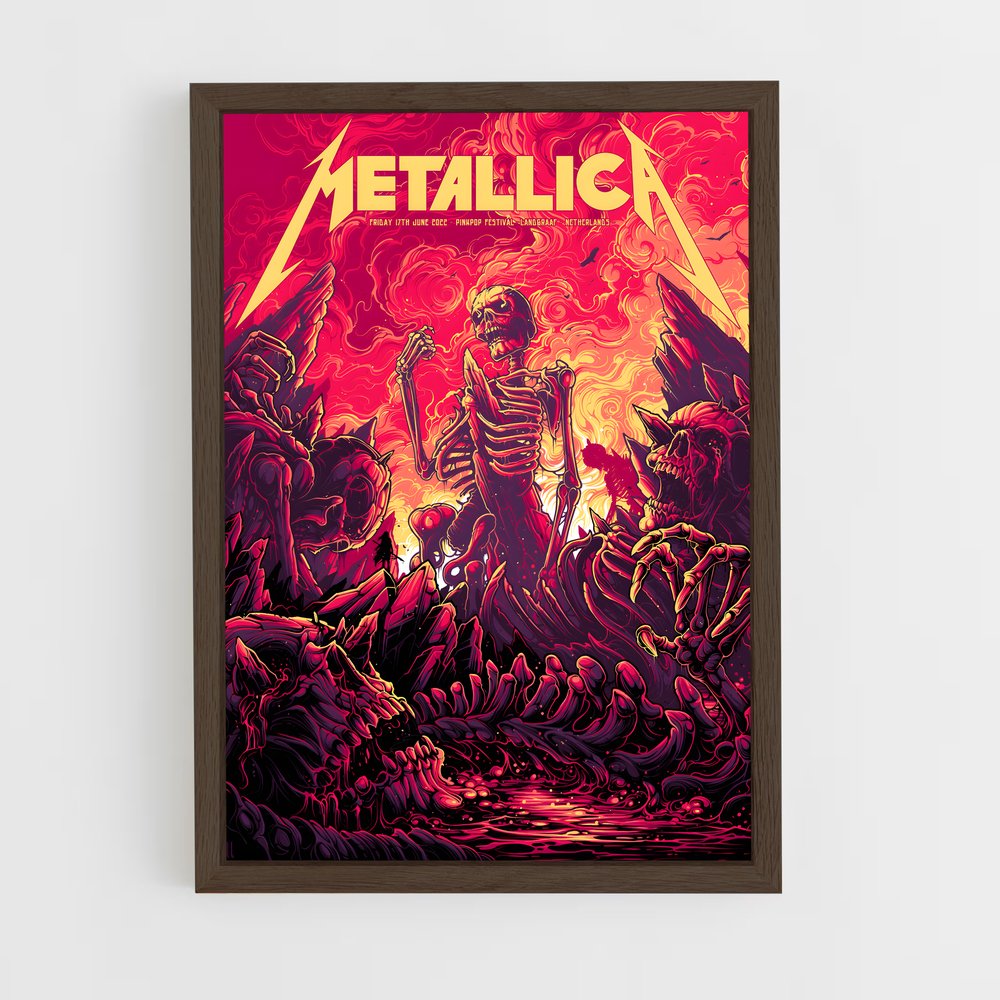 metallica-9 cadre Bois foncé