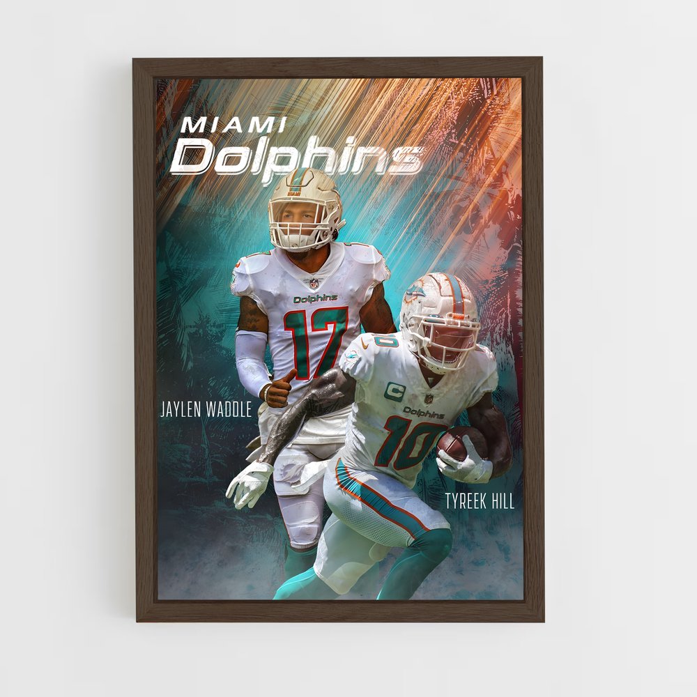 miami-dolphins-13 cadre Bois foncé