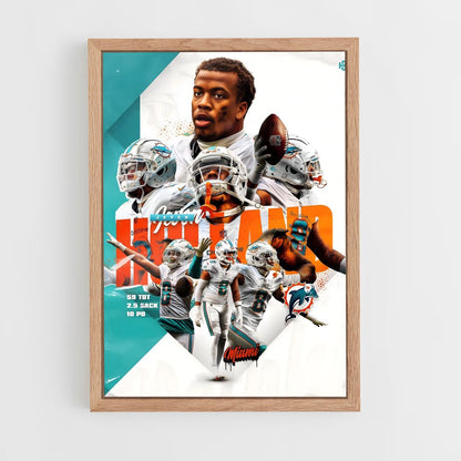 miami-dolphins-19 cadre Bois clair