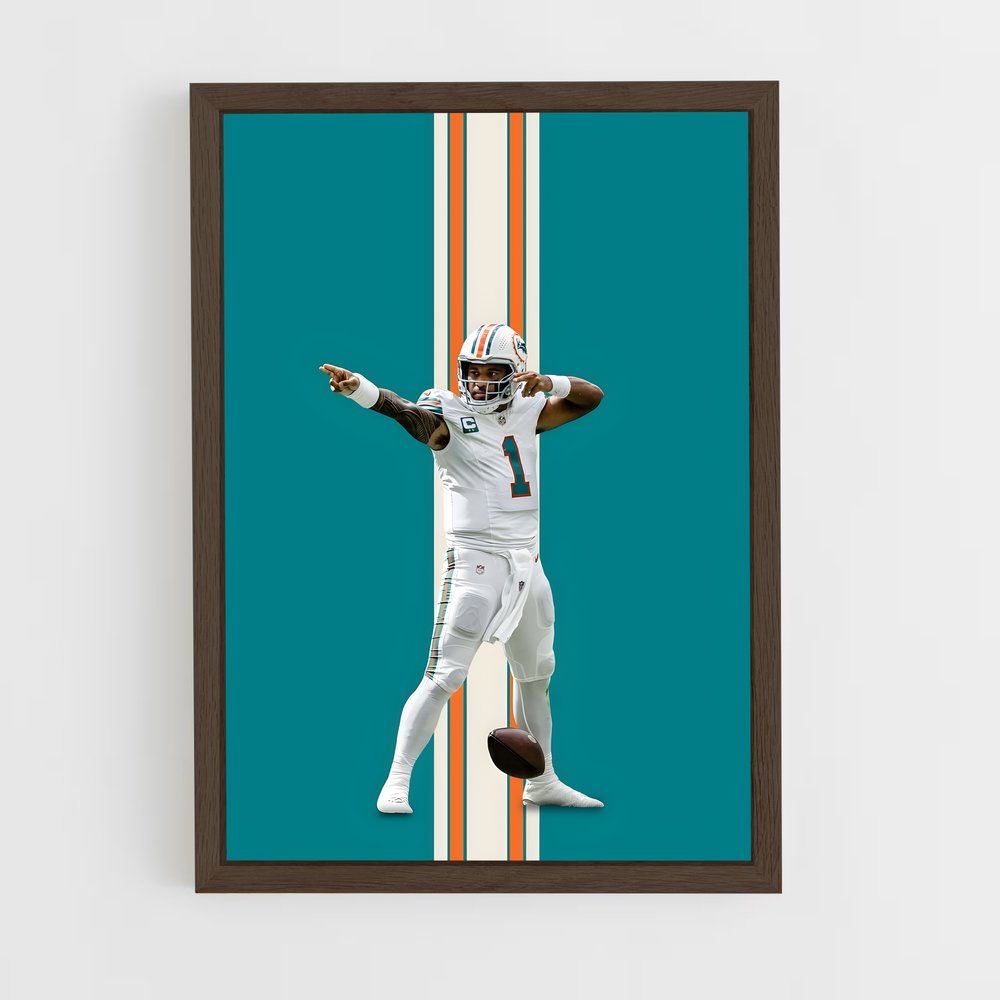 miami-dolphins-22 cadre Bois foncé
