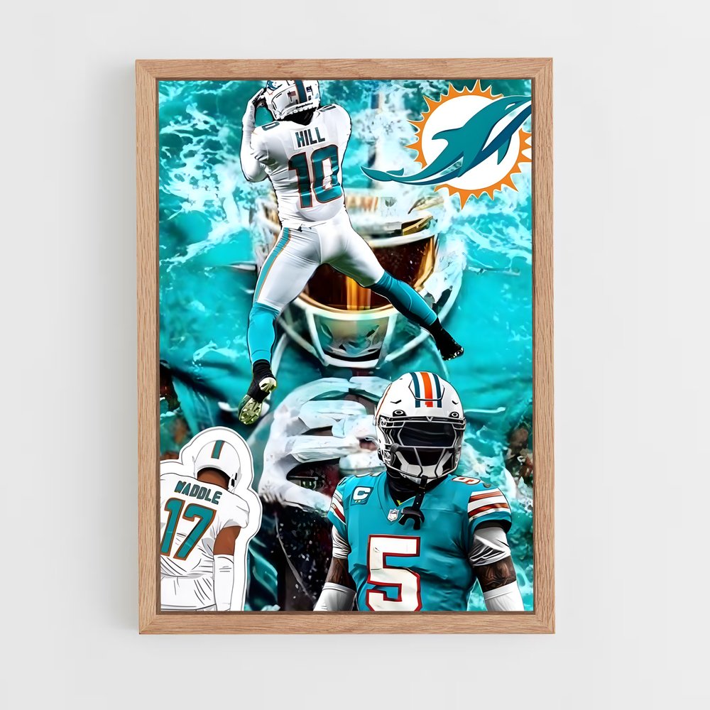miami-dolphins-4 cadre Bois clair