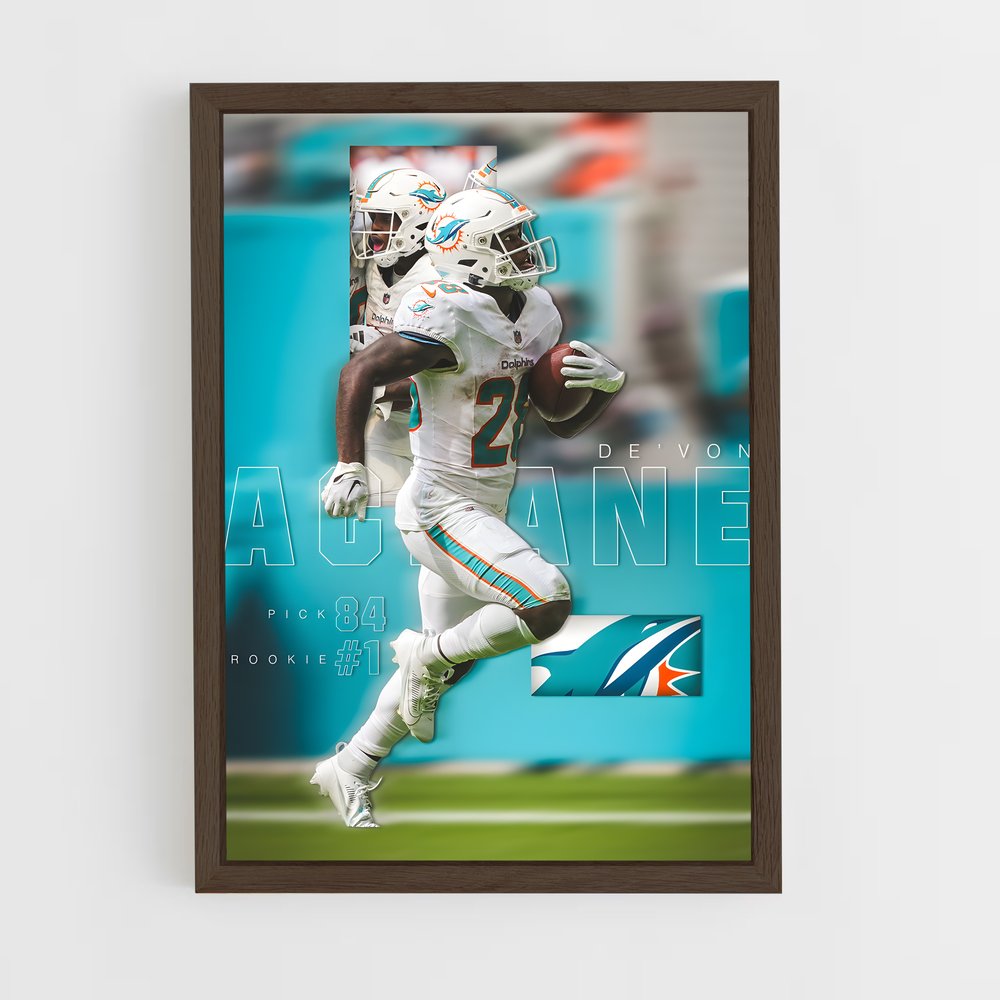 miami-dolphins-8 cadre Bois foncé