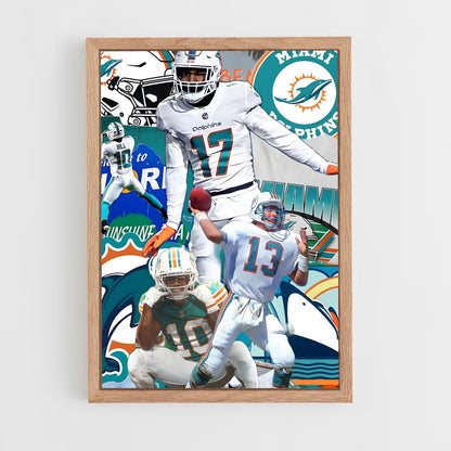 miami-dolphins-9 cadre Bois clair