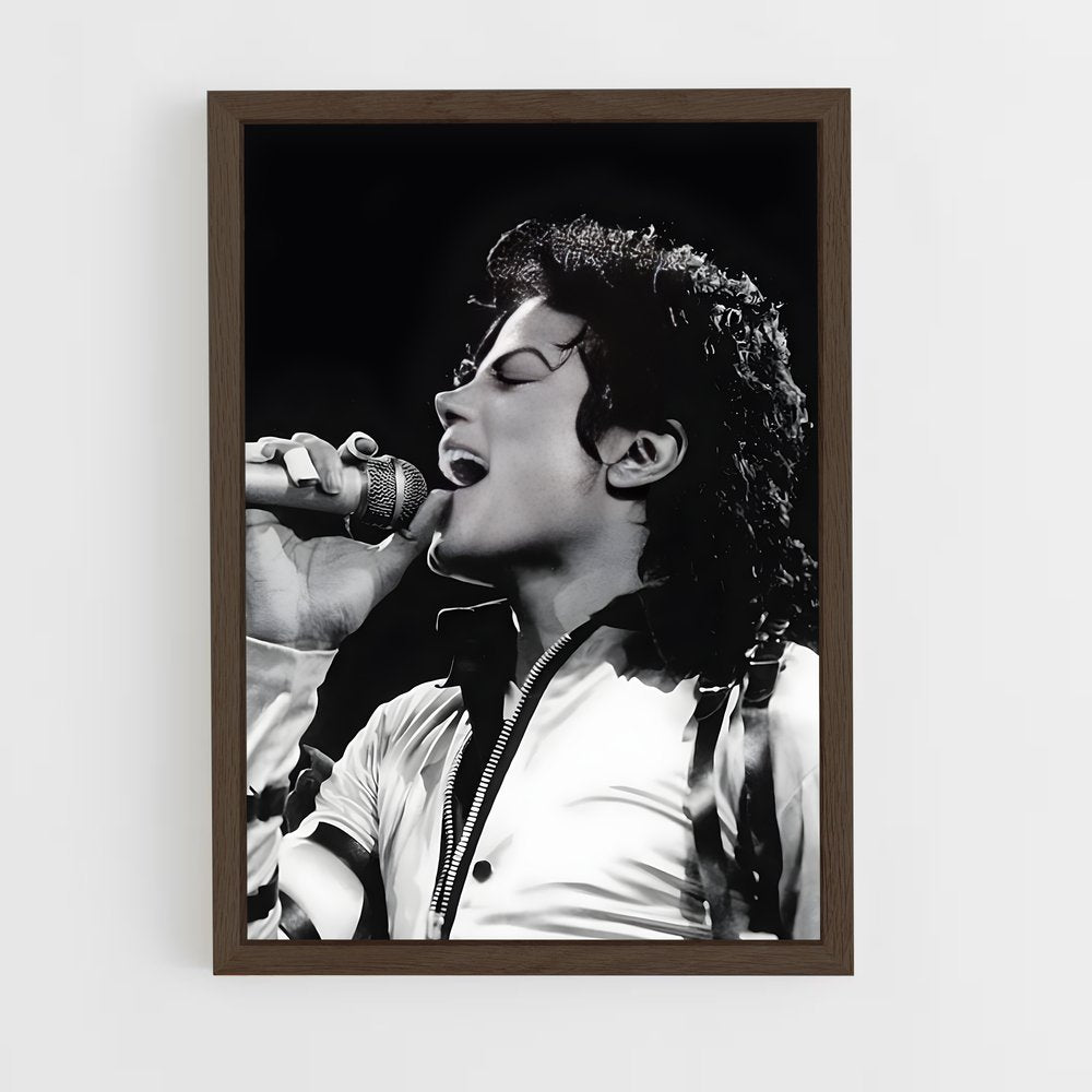 michael-jackson-3 cadre Bois foncé