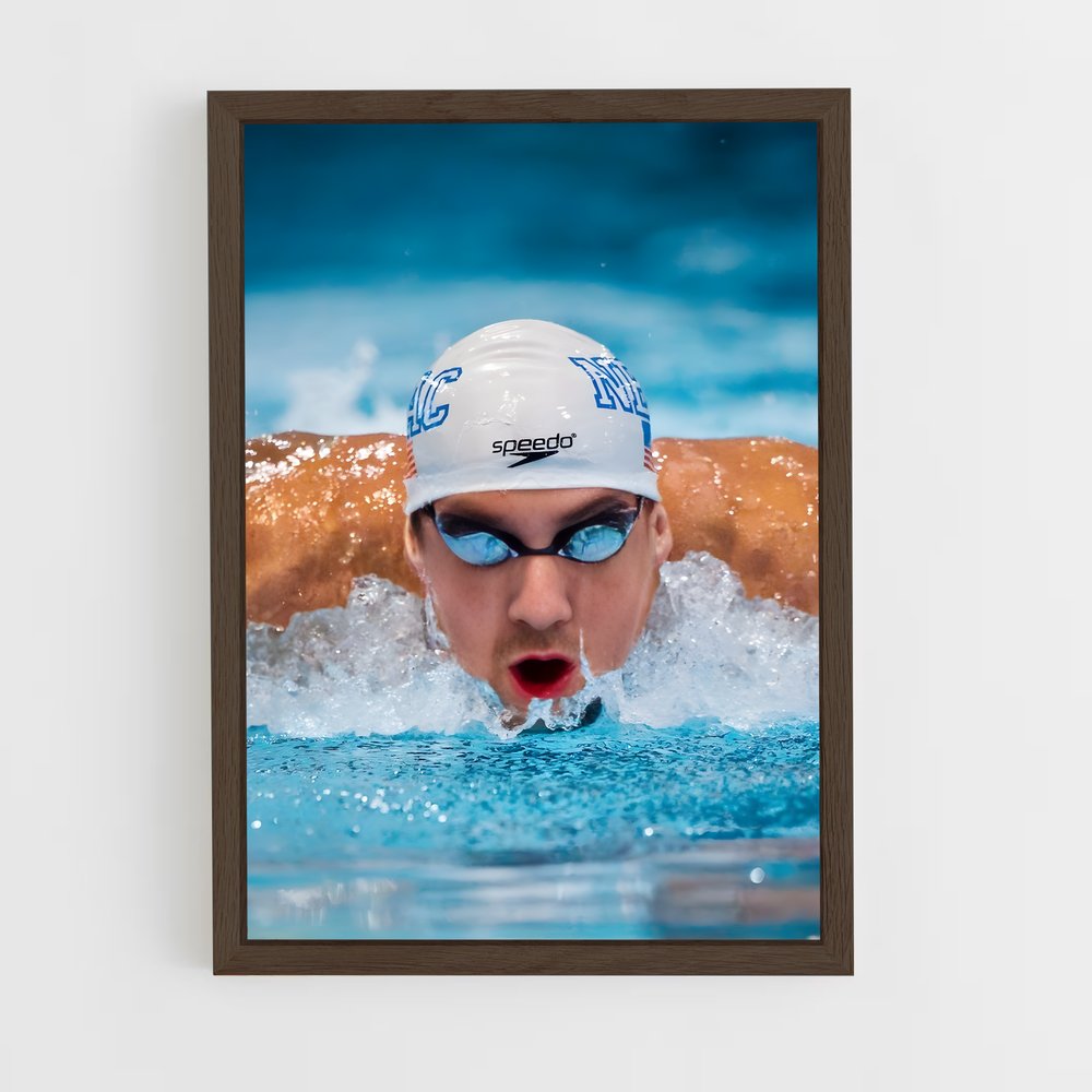 michael-phelps-1 cadre Bois foncé