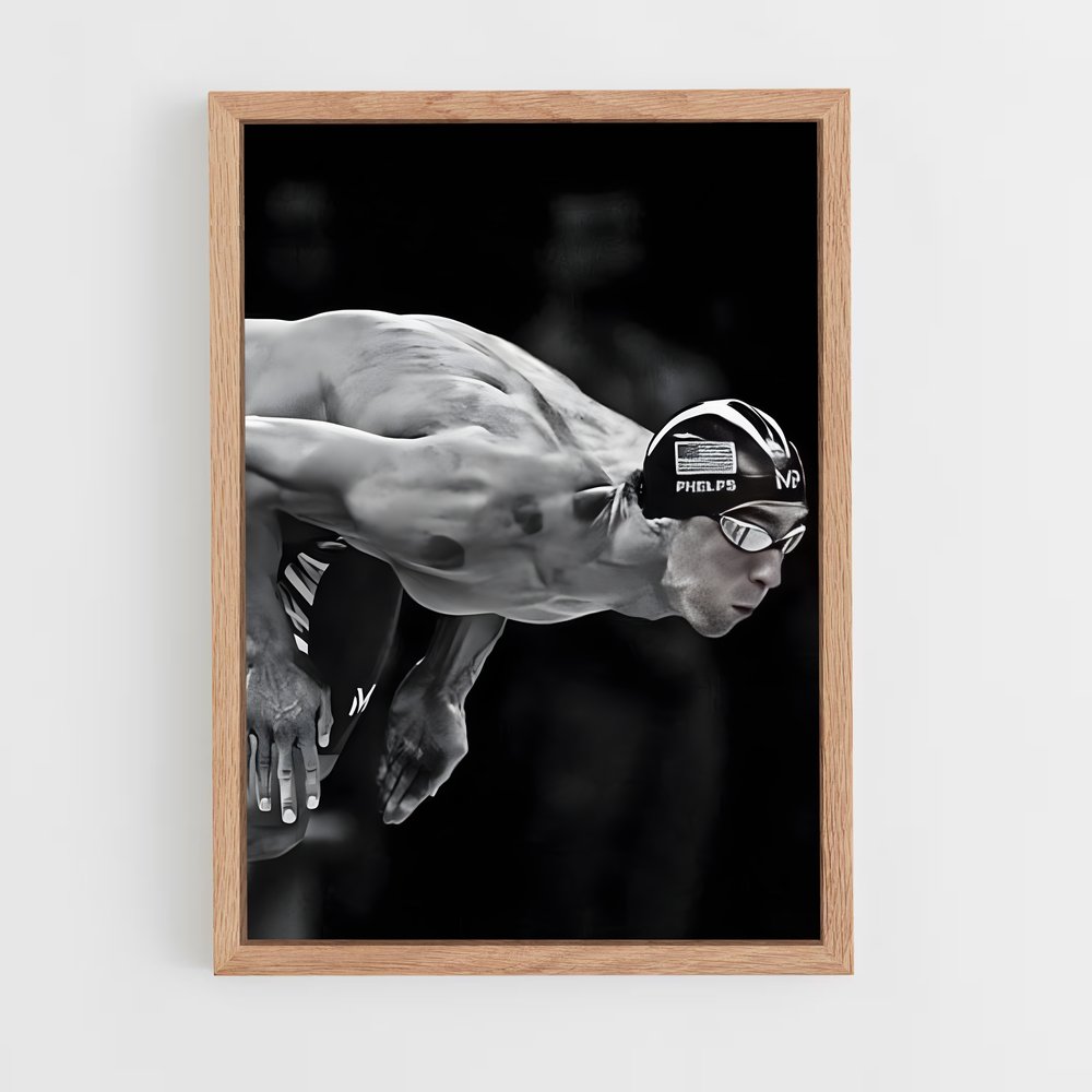 michael-phelps-3 cadre Bois clair