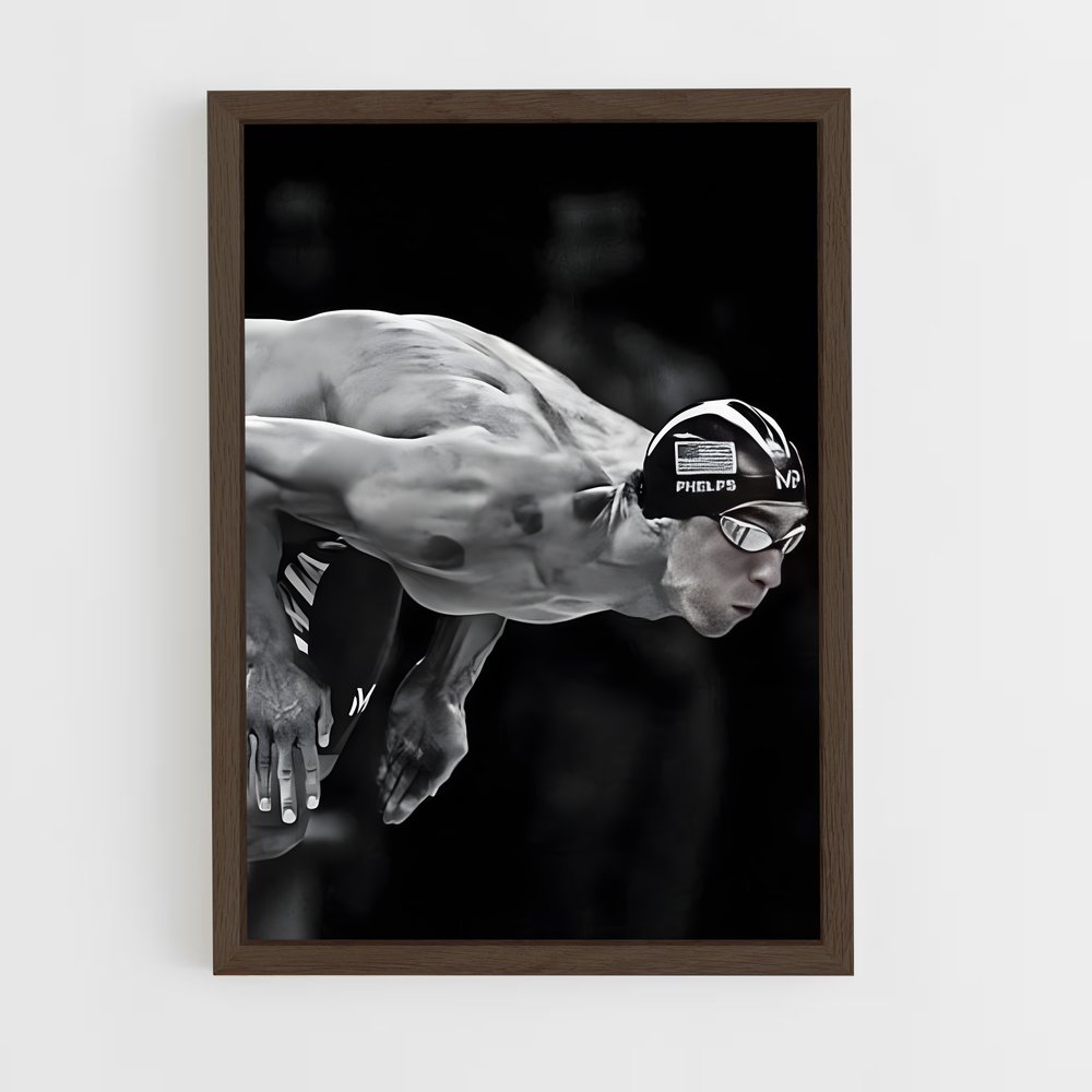 michael-phelps-3 cadre Bois foncé