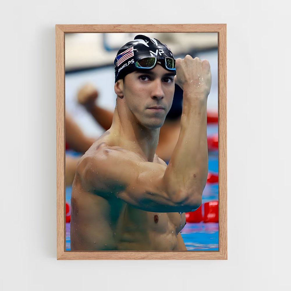 michael-phelps-4 cadre Bois clair