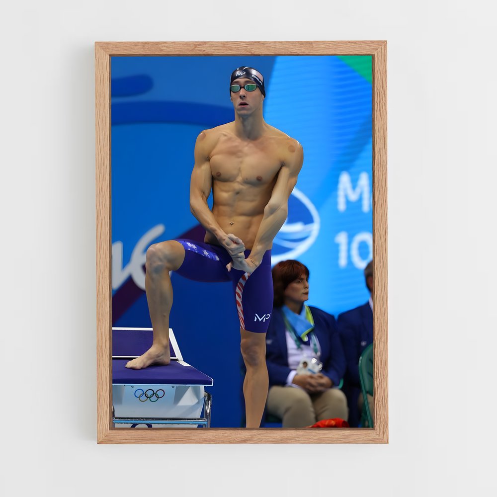 michael-phelps-9 cadre Bois clair