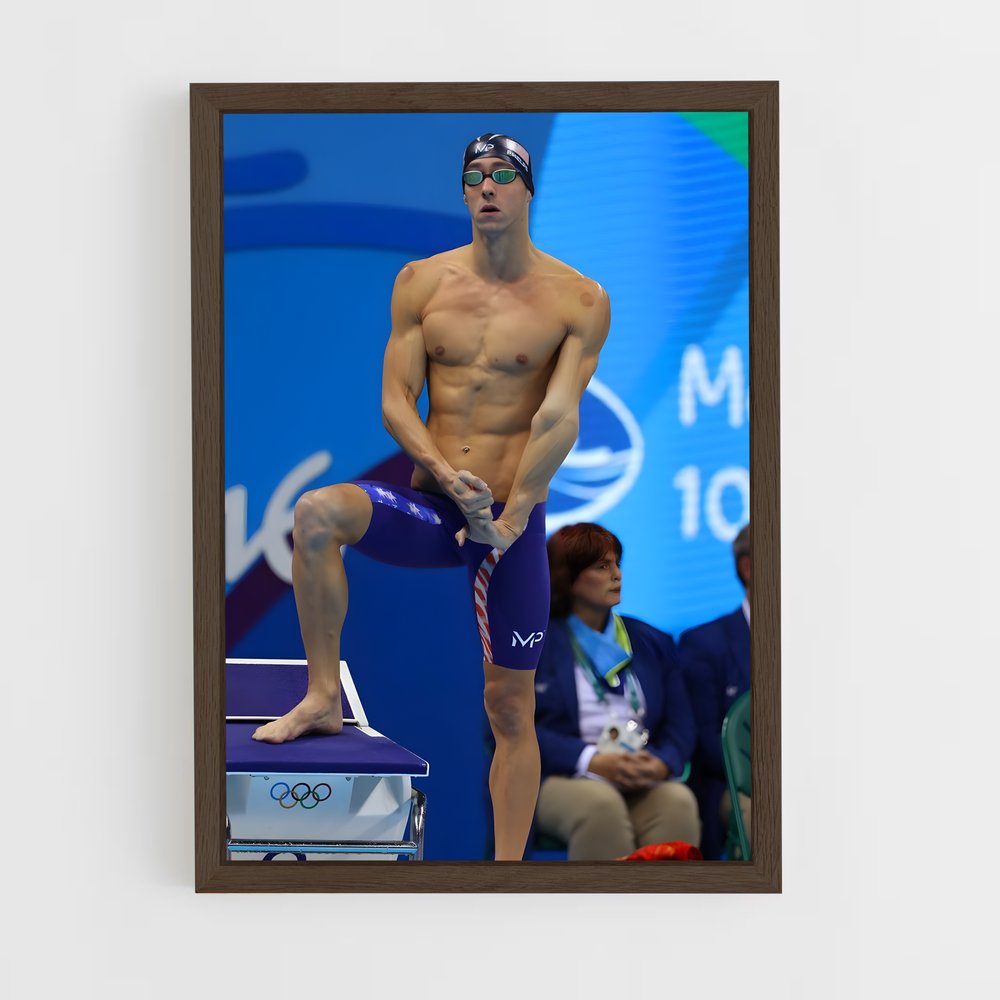 michael-phelps-9 cadre Bois foncé