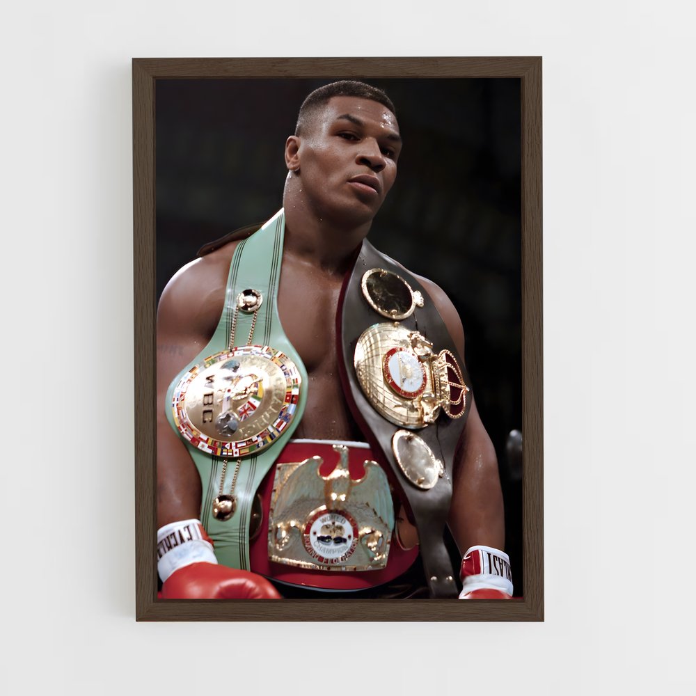mike-tyson-6 cadre Bois foncé
