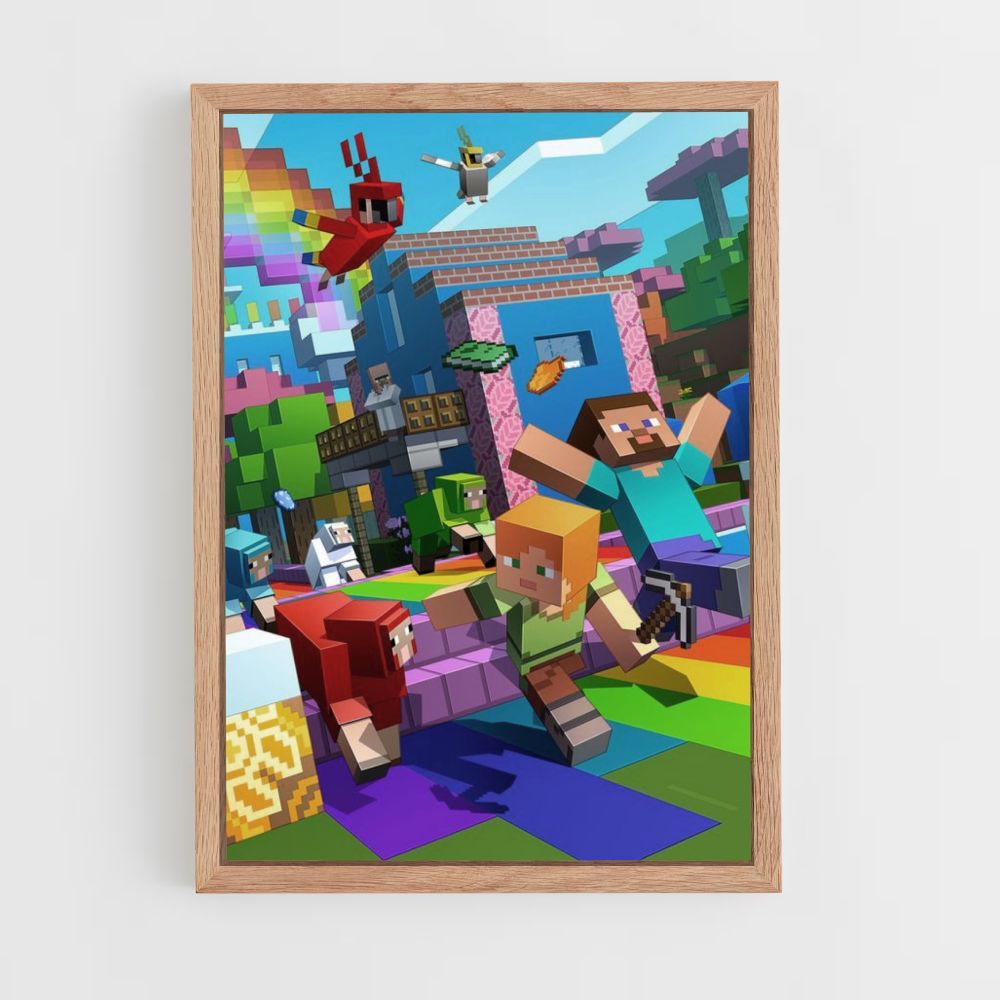 Poster Minecraft Rainbow