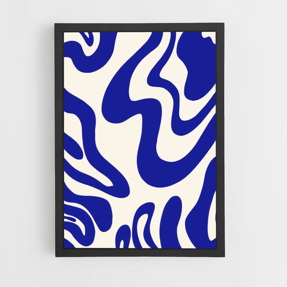 Blue and White Poster