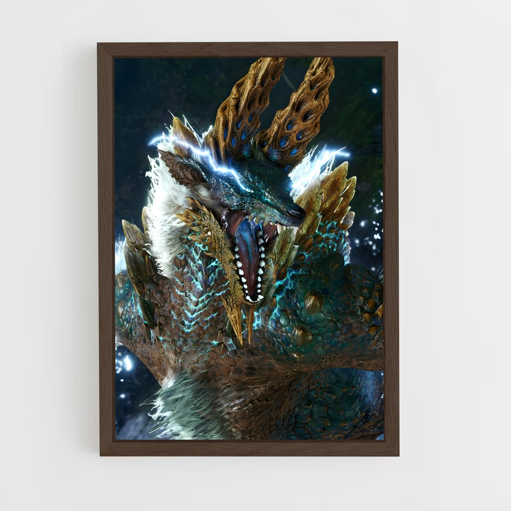 monster-hunter-8 cadre Bois foncé