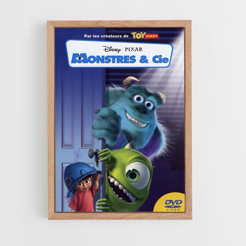monstres-and-cie-5 cadre Bois clair
