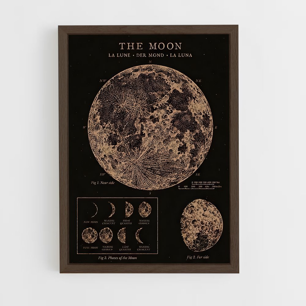 moon-4 cadre Bois foncé