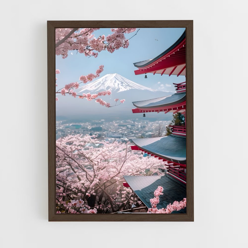 mount-fuji-10 cadre Bois foncé