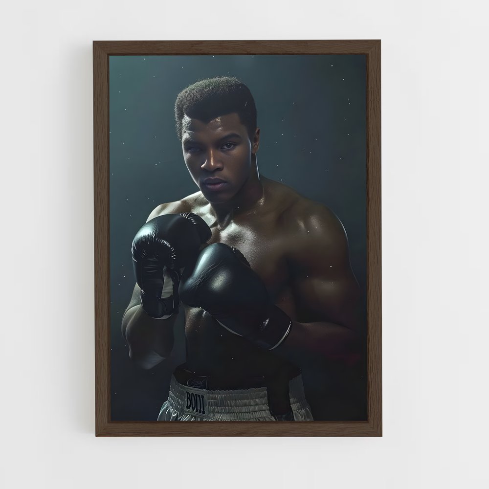 muhammad-ali-8 cadre Bois foncé