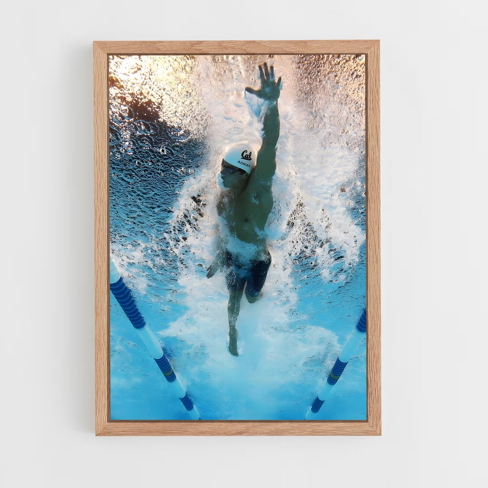 natation-18 cadre Bois clair
