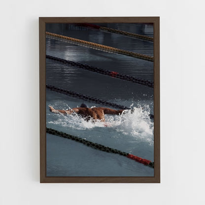 natation-6 cadre Bois foncé
