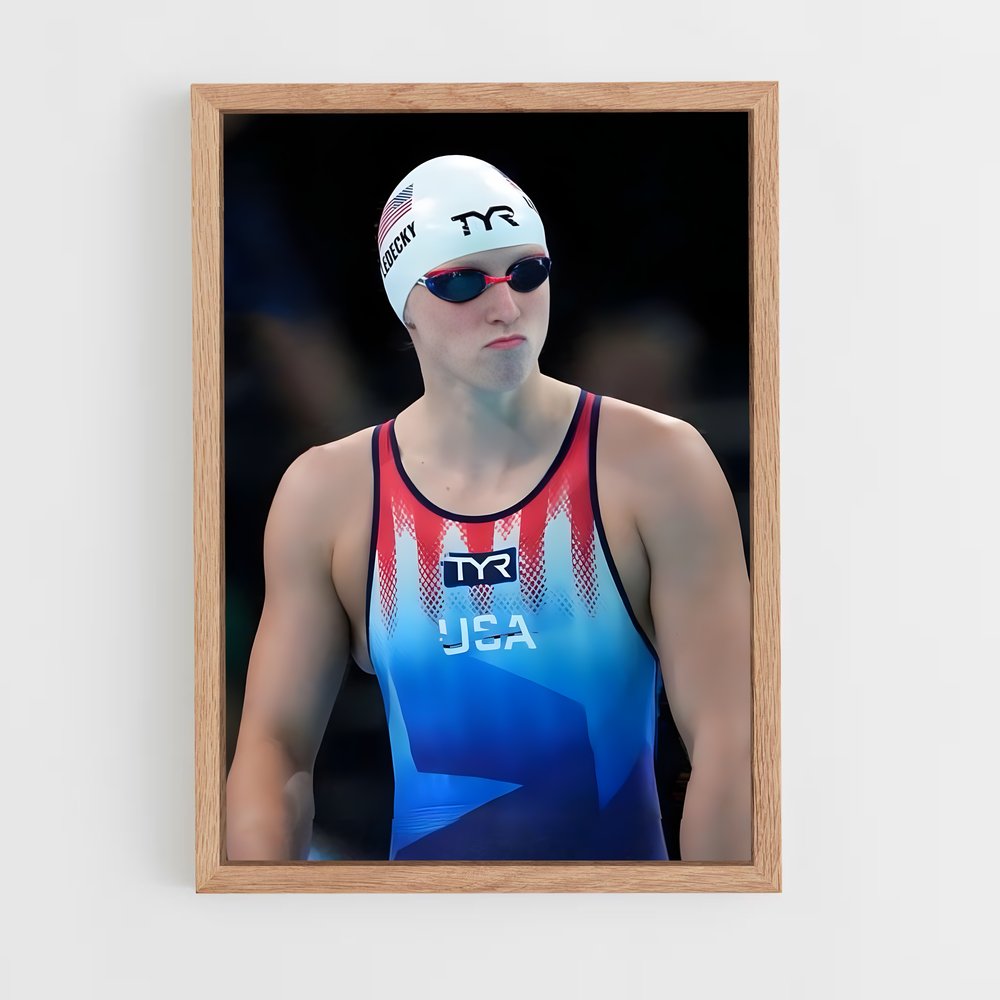 natation-7 cadre Bois clair