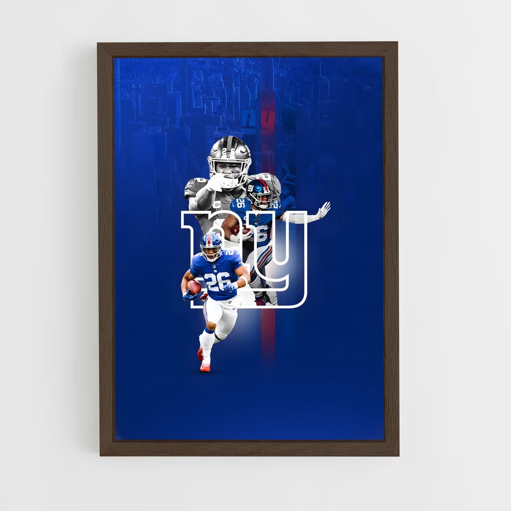 new-york-giants-11 cadre Bois foncé