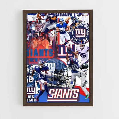 new-york-giants-2 cadre Bois foncé