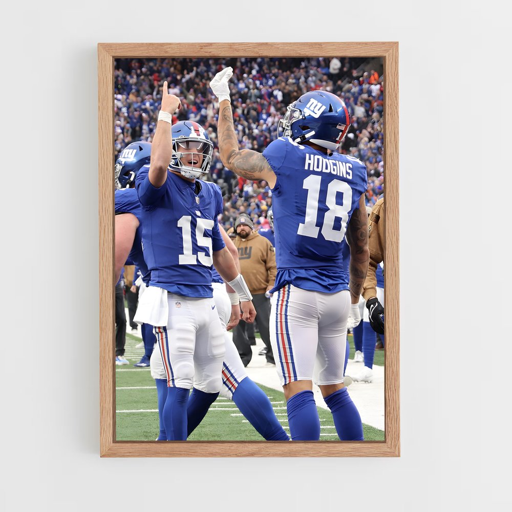 new-york-giants-4 cadre Bois clair