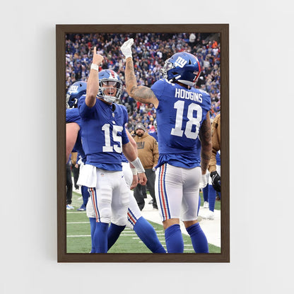 new-york-giants-4 cadre Bois foncé