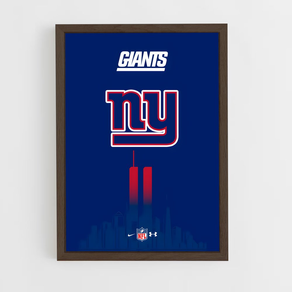 new-york-giants-6 cadre Bois foncé