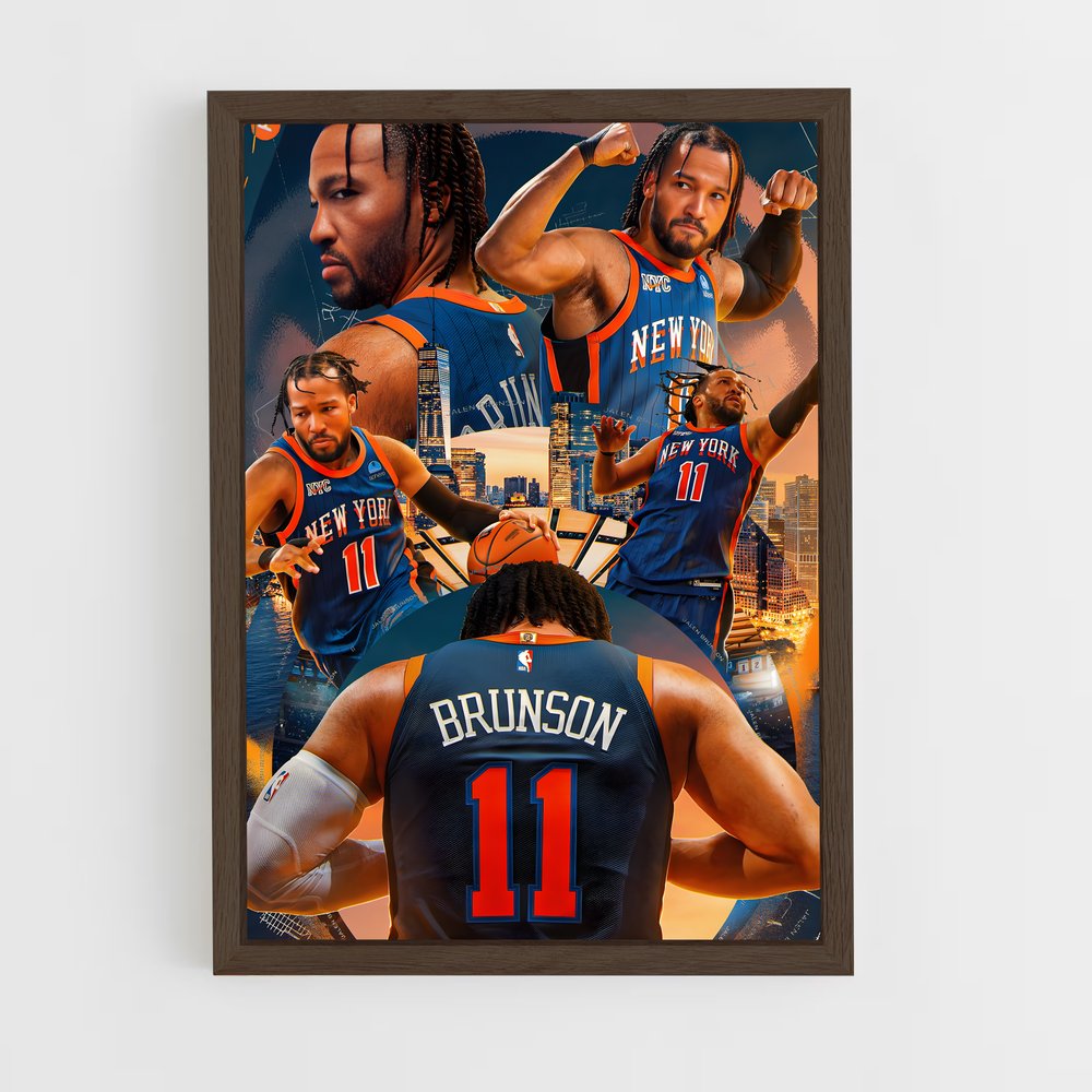 new-york-knicks-12 cadre Bois foncé