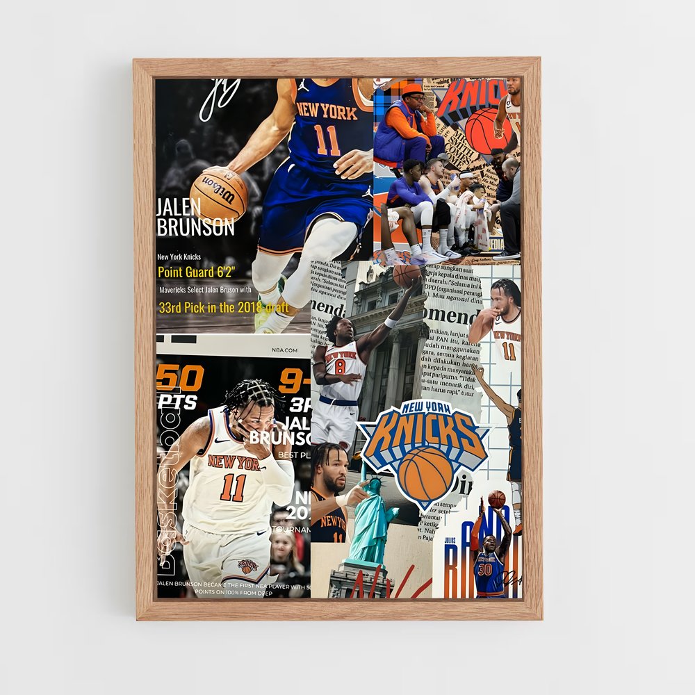 new-york-knicks-7 cadre Bois clair