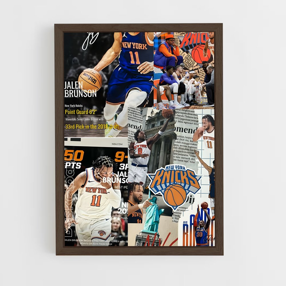 new-york-knicks-7 cadre Bois foncé
