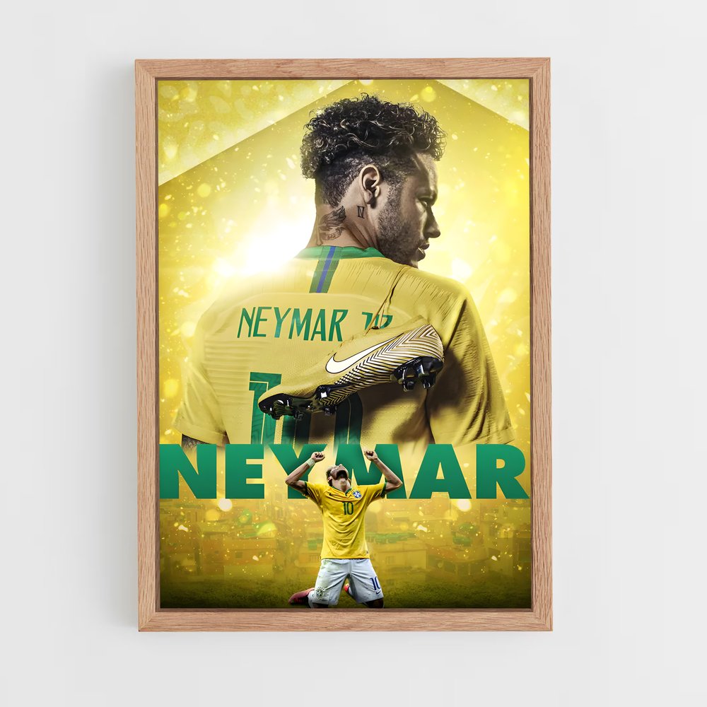 neymar-4 cadre Bois clair