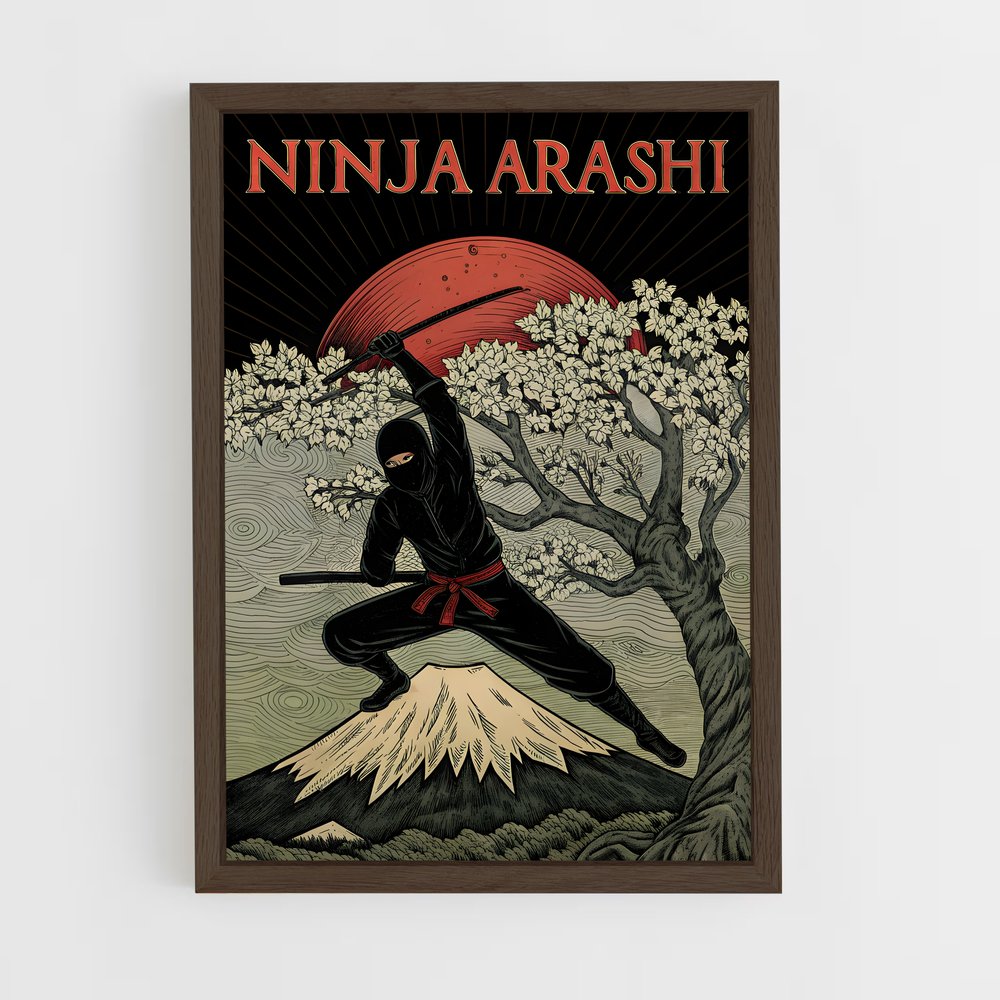 ninja-10 cadre Bois foncé