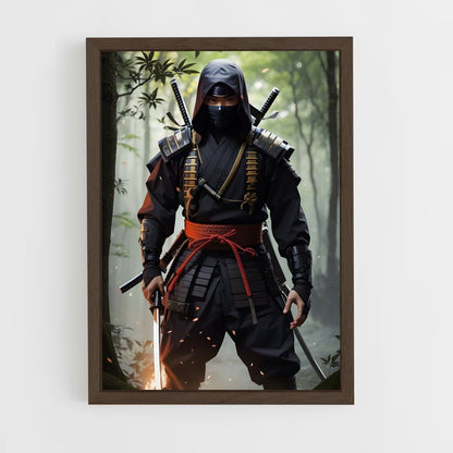 ninja-4 cadre Bois foncé