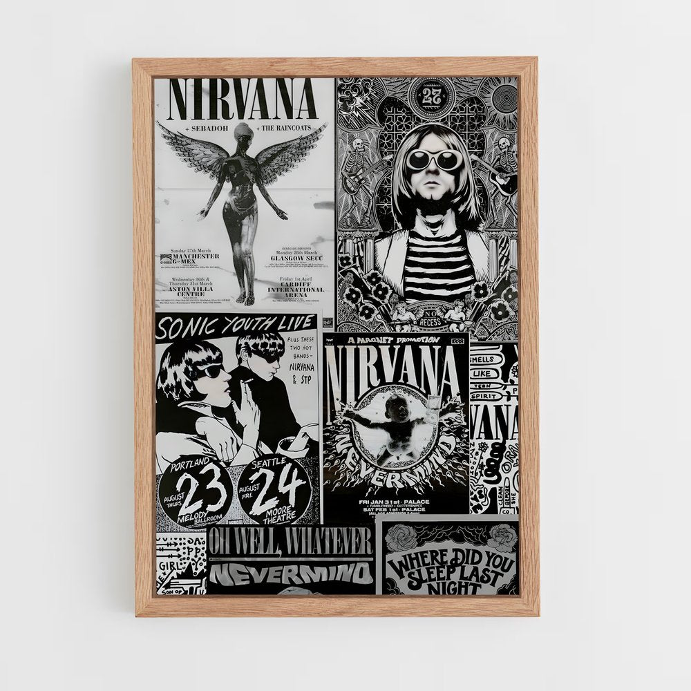 Nirvana Black and White Poster | Aesthetic Posters