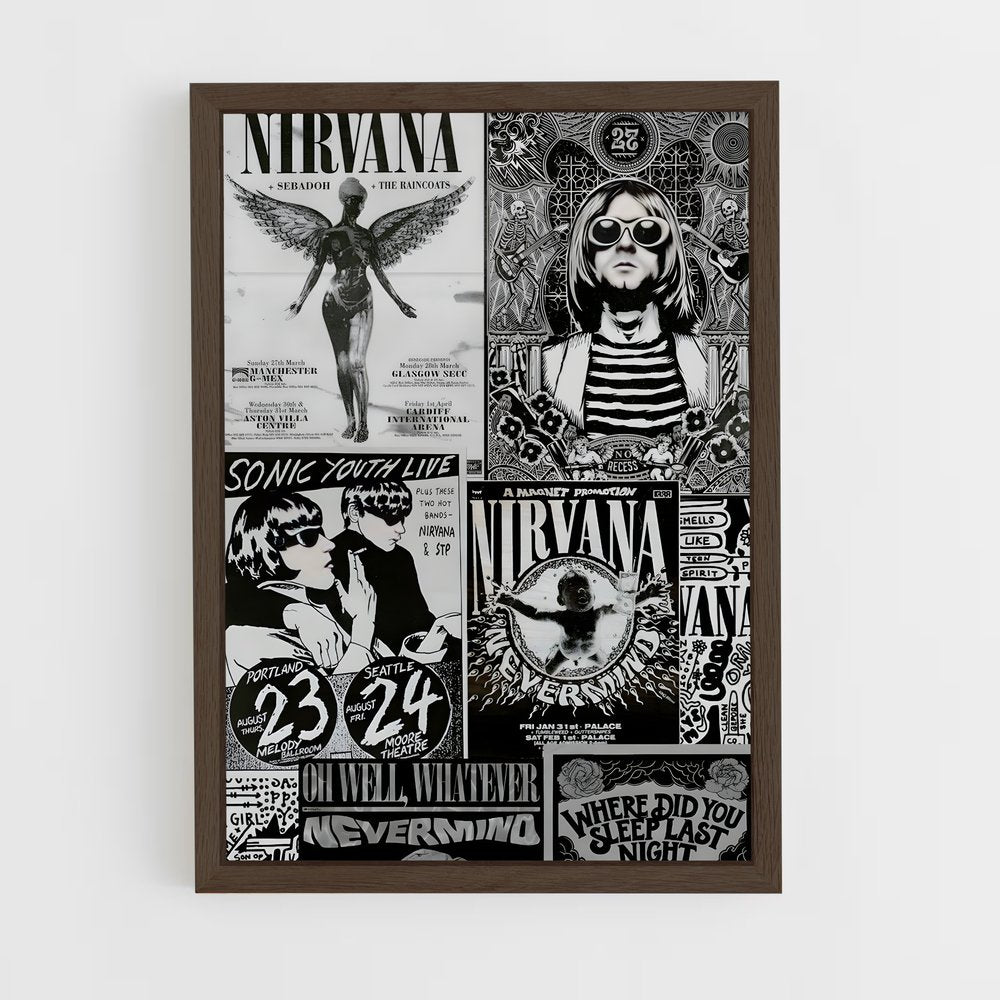 Nirvana Black and White Poster | Aesthetic Posters