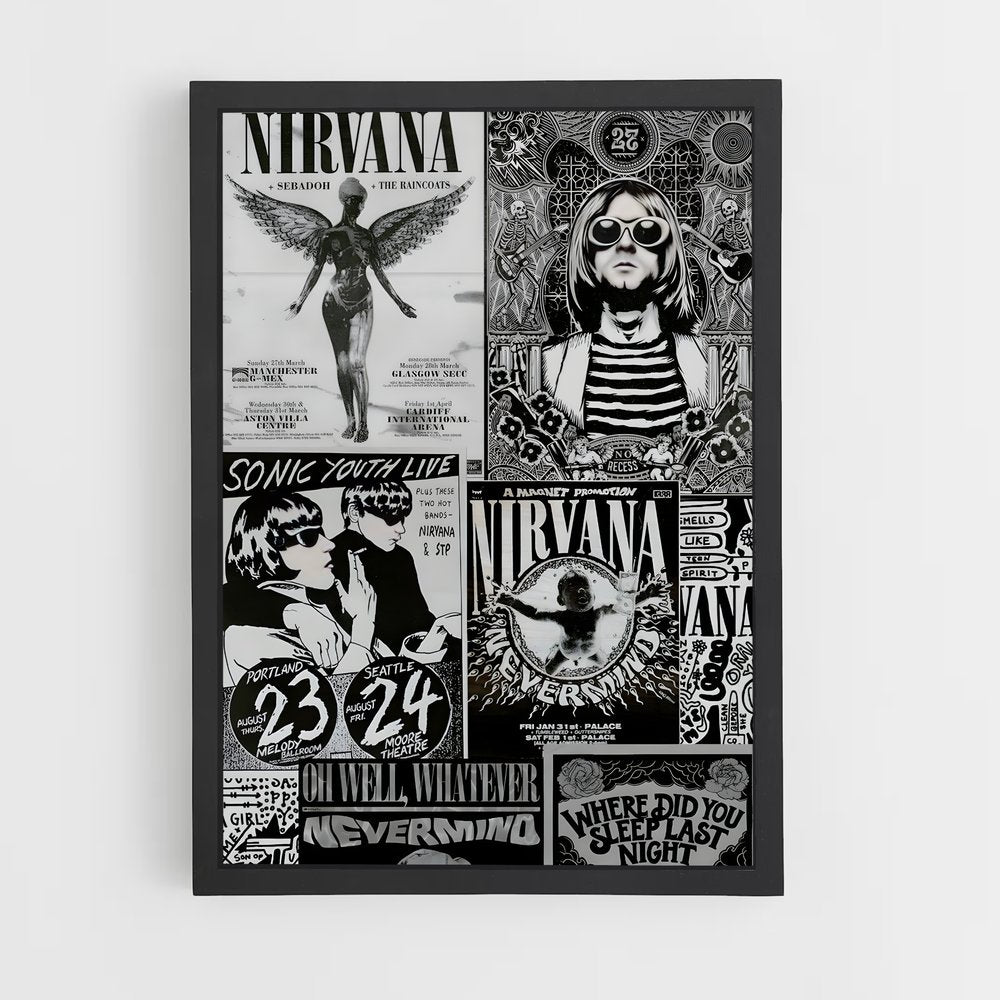 Nirvana Black and White Poster | Aesthetic Posters