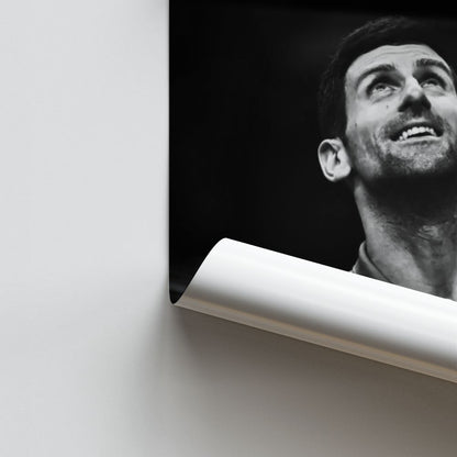 Djokovic Black and White Poster