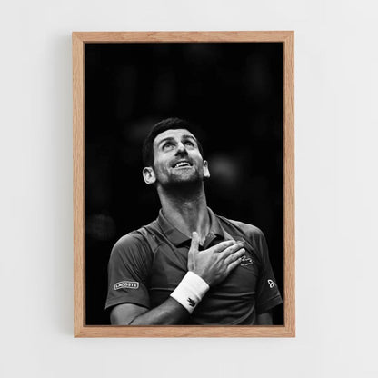 Djokovic Black and White Poster