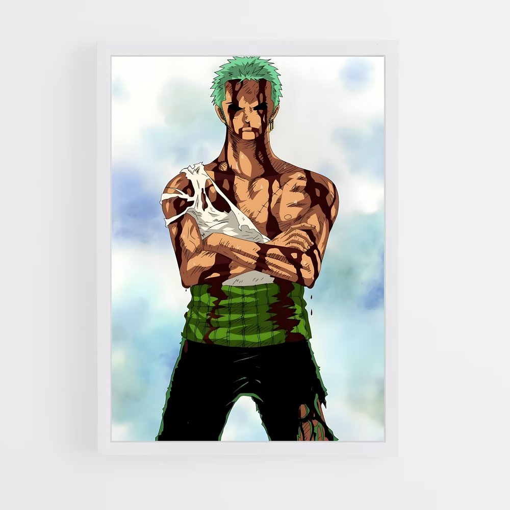 Poster Zoro vs Kuma - cadre Blanc