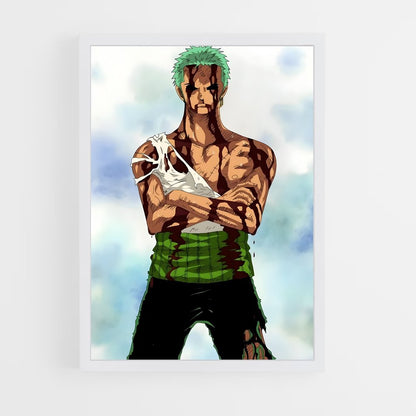 Poster Zoro vs Kuma - cadre Blanc