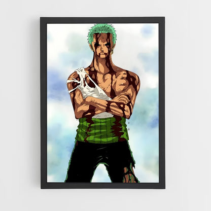 Poster Zoro vs Kuma - cadre Noir