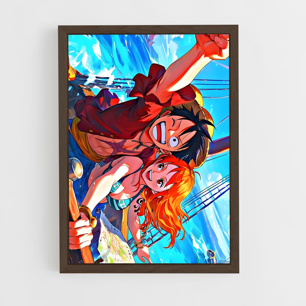one-piece-19 cadre Bois foncé