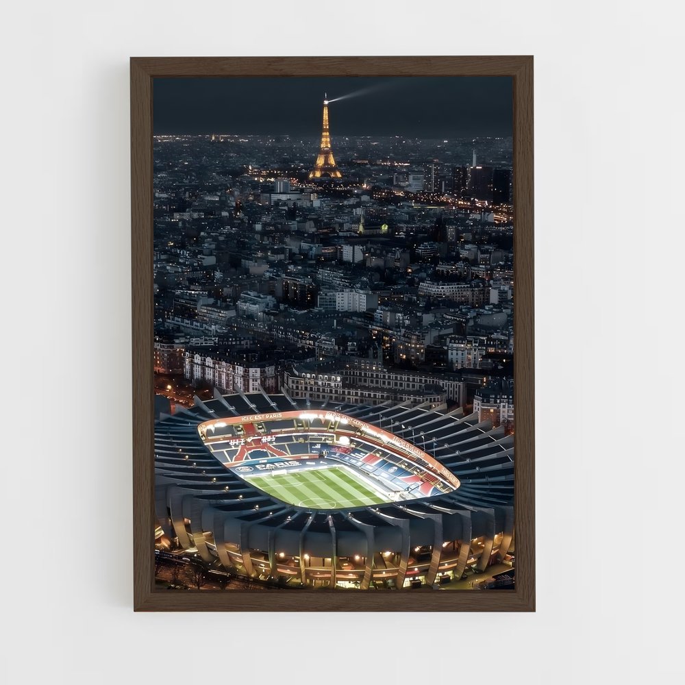 paris-saint-germain-6 cadre Bois foncé