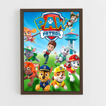 paw-patrol-4 cadre Bois foncé