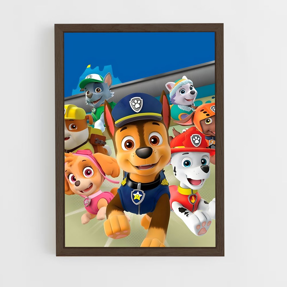 paw-patrol-5 cadre Bois foncé